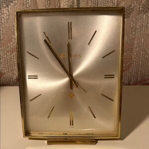 Elegant Gold and Silver Desk Clock DUNES HOTEL